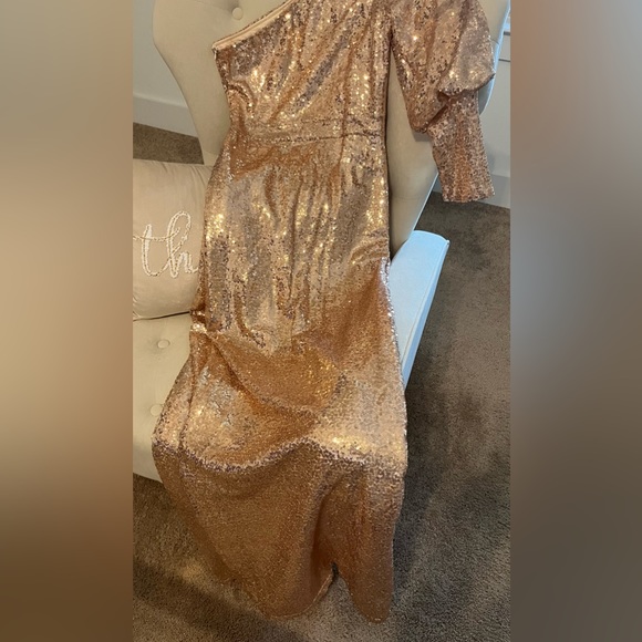 BNWOT Off-the-Shoulder Sequins Evening Gown - Picture 2 of 2
